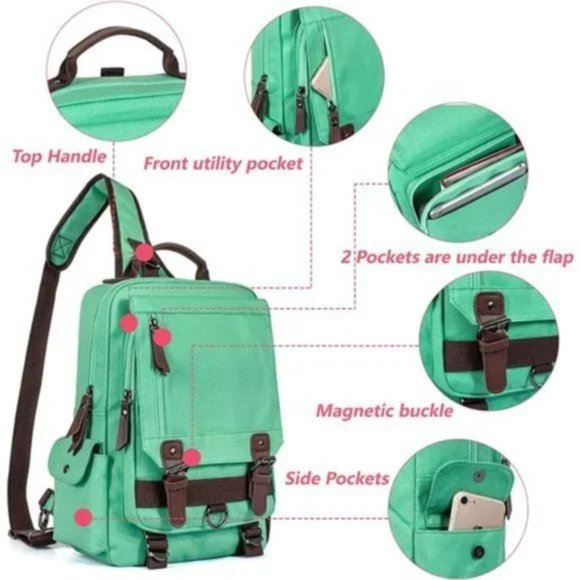 NEW CANVAS Messenger Bag Sling Bag - Picture 7 of 8